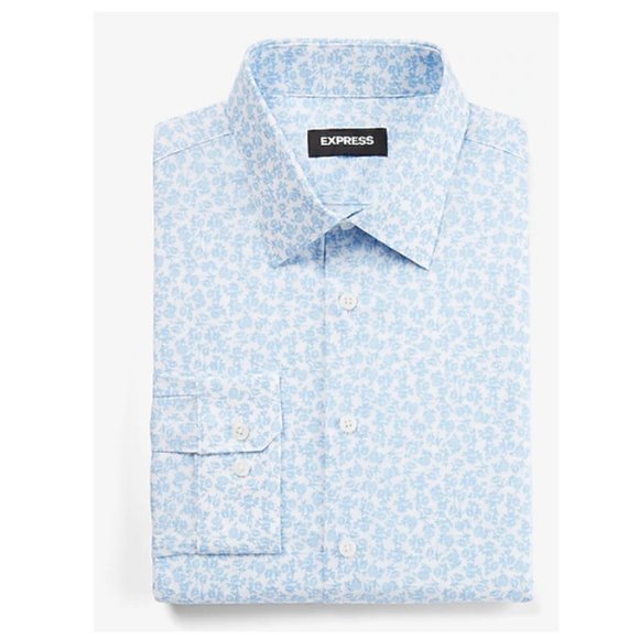 Express - Slim Floral Dress Shirt - Picture 1 of 4